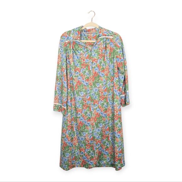 Vintage Dresses & Skirts - Vintage Floral 60s/70s Style Cottagecore Garden Print House Dress